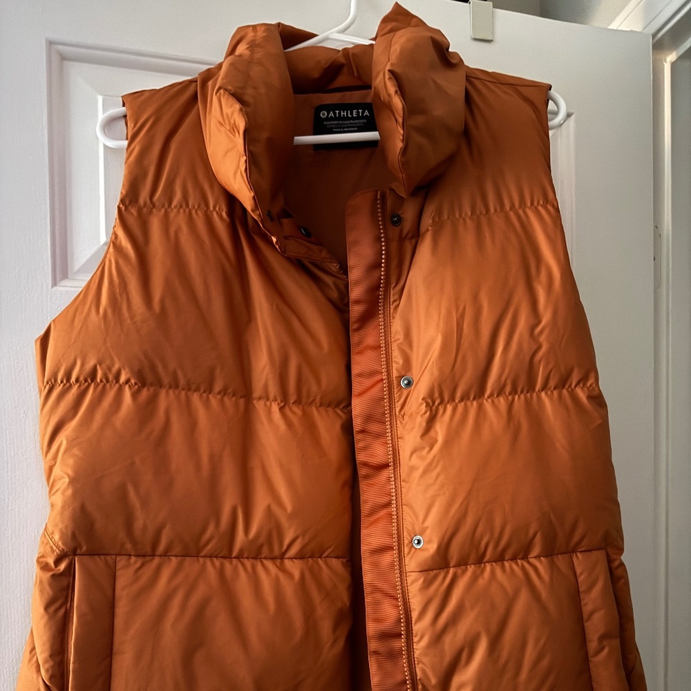 Athleta Orange Puffer Vest